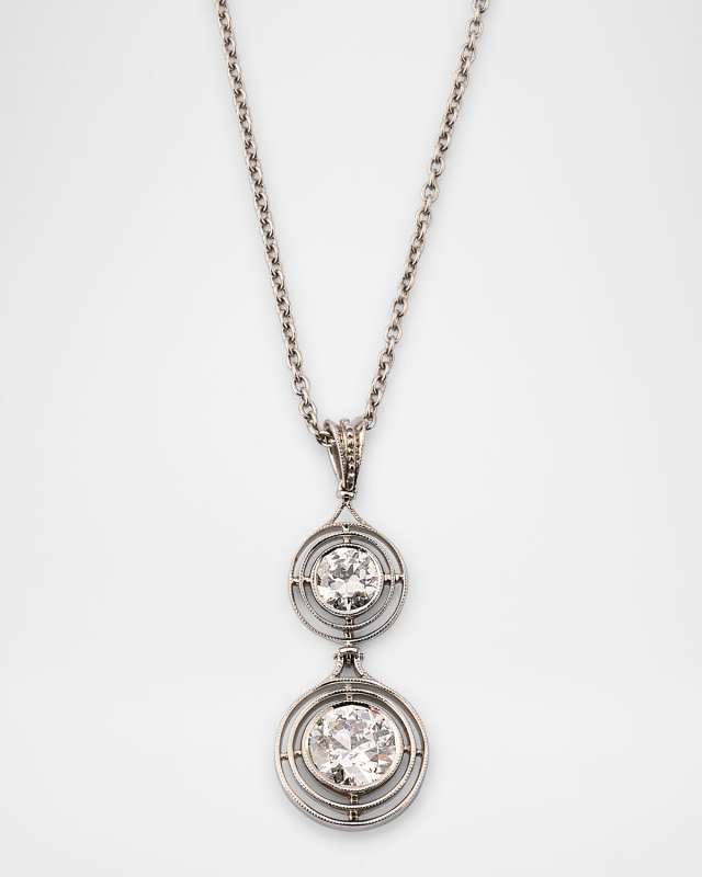 Estate Platinum Diamond Tiered Necklace